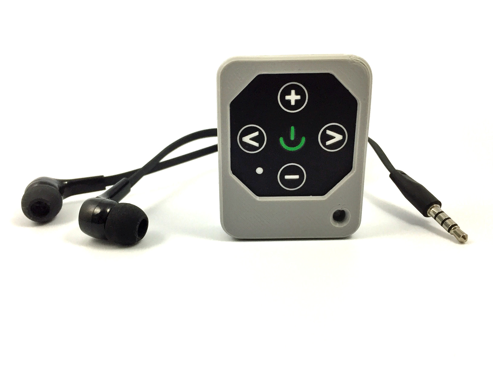 SeedPlayer personal, gray, with earbuds